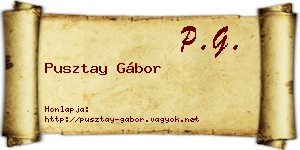 Pusztay Gábor névjegykártya
